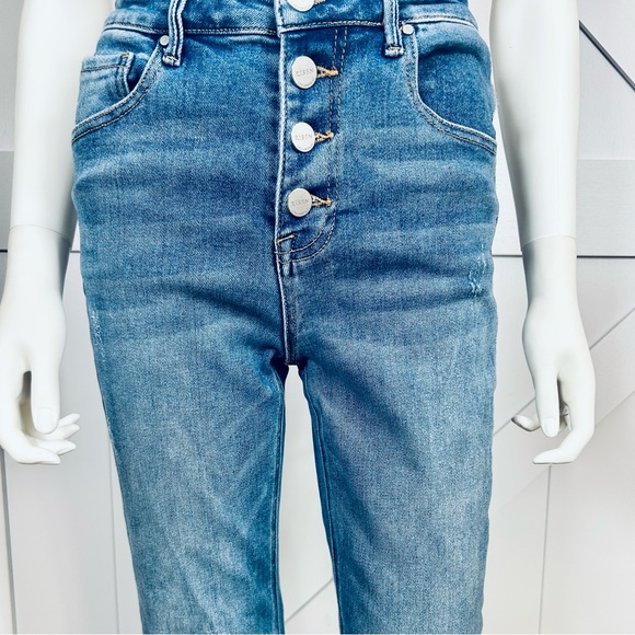 RISEN High Rise Button Fly Ankle Straight Leg. Size 5 /27” - Picture 3 of 16